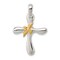 Sterling Silver Cross with Vermeil Dove Charm Jewerly 39mm x 25mm